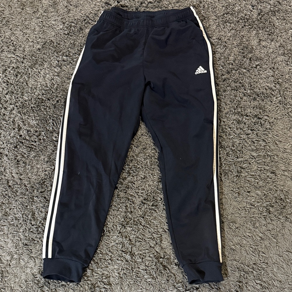 Adidas Dark Blue Joggers with White Stripes